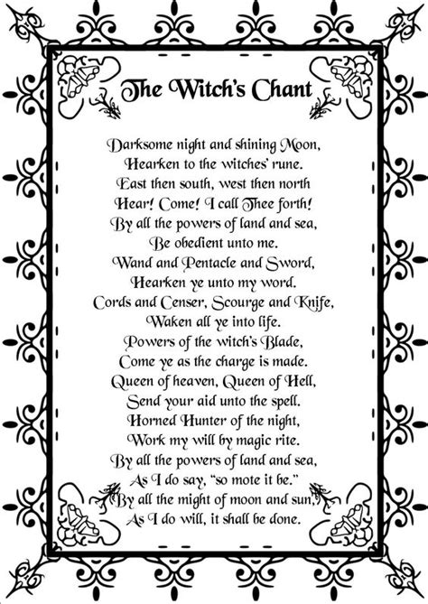Enigmatic witch chant